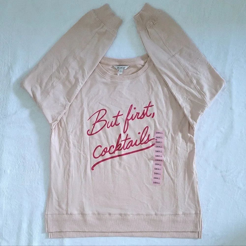 Wildfox🦊 "But first, cocktails"🍸 Statement Sweatshirt - NWT